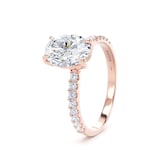 Goldsmiths 18ct Rose Gold 1.70cttw Oval Lab Grown Diamond Set Shoulder Solitaire Engagement Ring - Ring Size Q.5
