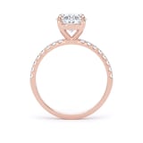 Goldsmiths 18ct Rose Gold 2.20cttw Oval Lab Grown Diamond Set Shoulder Solitaire Engagement Ring - Ring Size U.5