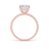 Goldsmiths 18ct Rose Gold 2.70cttw Oval Lab Grown Diamond Set Shoulder Solitaire Engagement Ring - Ring Size G