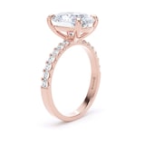 Goldsmiths 18ct Rose Gold 3.25cttw Oval Lab Grown Diamond Set Shoulder Solitaire Engagement Ring - Ring Size H.5