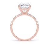 Goldsmiths 18ct Rose Gold 4.25cttw Oval Lab Grown Diamond Set Shoulder Solitaire Engagement Ring - Ring Size H
