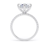 Goldsmiths Platinum Compass Set 3.25cttw Oval Lab Grown Diamond Set Shoulder Solitaire Engagement Ring - Ring Size T