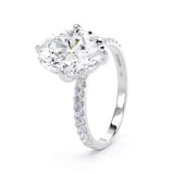 Goldsmiths Platinum Compass Set 3.25cttw Oval Lab Grown Diamond Set Shoulder Solitaire Engagement Ring - Ring Size T