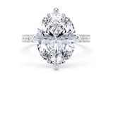 Goldsmiths Platinum Compass Set 5.25cttw Oval Lab Grown Diamond Set Shoulder Solitaire Engagement Ring - Ring Size O.5