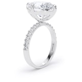 Goldsmiths Platinum Compass Set 5.25cttw Oval Lab Grown Diamond Set Shoulder Solitaire Engagement Ring - Ring Size O.5