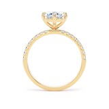 Goldsmiths 18ct Yellow Gold Compass Set 1.70cttw Oval Lab Grown Diamond Set Shoulder Solitaire Engagement Ring - Ring Size G.5