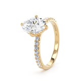 Goldsmiths 18ct Yellow Gold Compass Set 1.70cttw Oval Lab Grown Diamond Set Shoulder Solitaire Engagement Ring - Ring Size G.5
