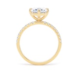 Goldsmiths 18ct Yellow Gold Compass Set 2.20cttw Oval Lab Grown Diamond Set Shoulder Solitaire Engagement Ring - Ring Size O.5