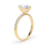 Goldsmiths 18ct Yellow Gold Compass Set 2.20cttw Oval Lab Grown Diamond Set Shoulder Solitaire Engagement Ring - Ring Size O.5