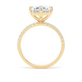 Goldsmiths 18ct Yellow Gold Compass Set 3.25cttw Oval Lab Grown Diamond Set Shoulder Solitaire Engagement Ring - Ring Size H