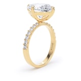 Goldsmiths 18ct Yellow Gold Compass Set 4.25cttw Oval Lab Grown Diamond Set Shoulder Solitaire Engagement Ring - Ring Size F.5
