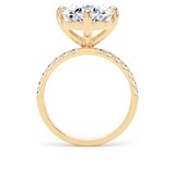 Goldsmiths 18ct Yellow Gold Compass Set 5.25cttw Oval Lab Grown Diamond Set Shoulder Solitaire Engagement Ring - Ring Size F