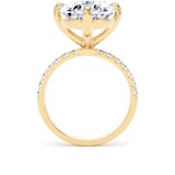 Goldsmiths 18ct Yellow Gold Compass Set 7.25cttw Oval Lab Grown Diamond Set Shoulder Solitaire Engagement Ring - Ring Size F