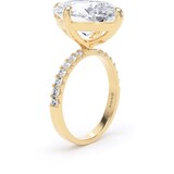 Goldsmiths 18ct Yellow Gold Compass Set 7.25cttw Oval Lab Grown Diamond Set Shoulder Solitaire Engagement Ring - Ring Size F