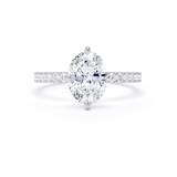 Goldsmiths 18ct White Gold Compass Set 1.70cttw Oval Lab Grown Diamond Set Shoulder Solitaire Engagement Ring - Ring Size L.5