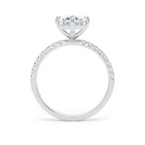 Goldsmiths 18ct White Gold Compass Set 1.70cttw Oval Lab Grown Diamond Set Shoulder Solitaire Engagement Ring - Ring Size L.5