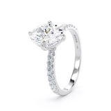 Goldsmiths 18ct White Gold Compass Set 1.70cttw Oval Lab Grown Diamond Set Shoulder Solitaire Engagement Ring - Ring Size L.5