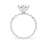 Goldsmiths 18ct White Gold Compass Set 2.20cttw Oval Lab Grown Diamond Set Shoulder Solitaire Engagement Ring - Ring Size M.5