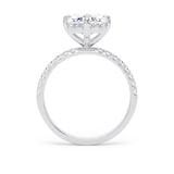 Goldsmiths 18ct White Gold Compass Set 2.70cttw Oval Lab Grown Diamond Set Shoulder Solitaire Engagement Ring - Ring Size T