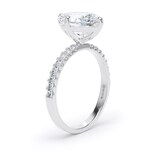 Goldsmiths 18ct White Gold Compass Set 2.70cttw Oval Lab Grown Diamond Set Shoulder Solitaire Engagement Ring - Ring Size T