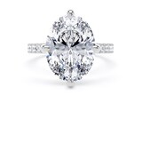 Goldsmiths 18ct White Gold Compass Set 5.25cttw Oval Lab Grown Diamond Set Shoulder Solitaire Engagement Ring - Ring Size R.5