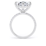 Goldsmiths 18ct White Gold Compass Set 5.25cttw Oval Lab Grown Diamond Set Shoulder Solitaire Engagement Ring - Ring Size R.5