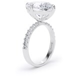 Goldsmiths 18ct White Gold Compass Set 5.25cttw Oval Lab Grown Diamond Set Shoulder Solitaire Engagement Ring - Ring Size R.5