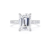 Goldsmiths Platinum 3.25cttw Emerald Cut Lab Grown Diamond Set Shoulder Solitaire Engagement Ring - Ring Size W.5