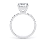 Goldsmiths Platinum 3.25cttw Emerald Cut Lab Grown Diamond Set Shoulder Solitaire Engagement Ring - Ring Size W.5