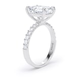 Goldsmiths Platinum 3.25cttw Emerald Cut Lab Grown Diamond Set Shoulder Solitaire Engagement Ring - Ring Size W.5