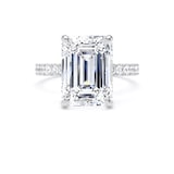Goldsmiths Platinum 5.25cttw Emerald Cut Lab Grown Diamond Set Shoulder Solitaire Engagement Ring - Ring Size J.5