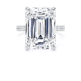 Goldsmiths Platinum 10.25cttw Emerald Cut Lab Grown Diamond Set Shoulder Solitaire Engagement Ring - Ring Size F.5