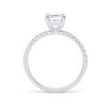 Goldsmiths 18ct White Gold 1.70cttw Emerald Cut Lab Grown Diamond Set Shoulder Solitaire Engagement Ring - Ring Size N.5