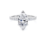 Goldsmiths Platinum 2.20cttw Marquise Cut Lab Grown Diamond Set Shoulder Solitaire Engagement Ring - Ring Size P