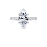 Goldsmiths Platinum 2.20cttw Marquise Cut Lab Grown Diamond Set Shoulder Solitaire Engagement Ring - Ring Size P