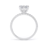 Goldsmiths Platinum 2.20cttw Marquise Cut Lab Grown Diamond Set Shoulder Solitaire Engagement Ring - Ring Size P