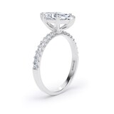 Goldsmiths Platinum 2.20cttw Marquise Cut Lab Grown Diamond Set Shoulder Solitaire Engagement Ring - Ring Size P