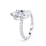 Goldsmiths Platinum 2.20cttw Marquise Cut Lab Grown Diamond Set Shoulder Solitaire Engagement Ring - Ring Size P