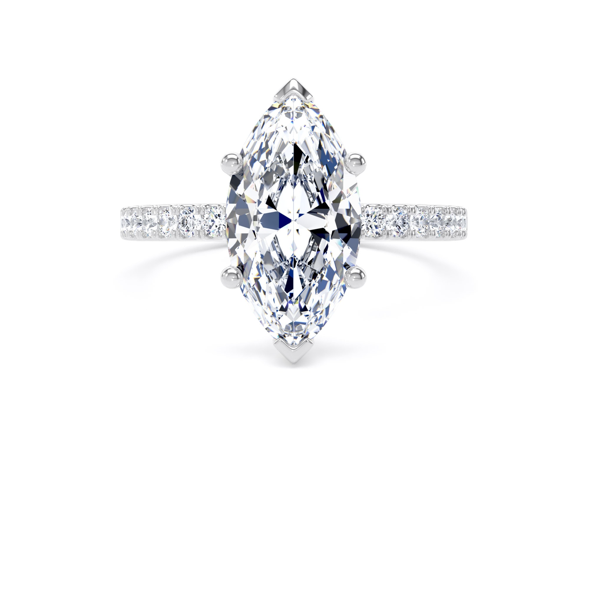 Goldsmiths Platinum 2.70cttw Marquise Cut Lab Grown Diamond Set Shoulder Solitaire Engagement Ring - Ring Size Q Goldsmiths Platinum 2.70cttw Marquise Cut Lab Grown Diamond Set Shoulder Solitaire Engagement Ring - Ring Size Q
