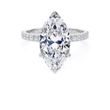 Goldsmiths Platinum 4.25cttw Marquise Cut Lab Grown Diamond Set Shoulder Solitaire Engagement Ring - Ring Size P