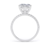 Goldsmiths Platinum 4.25cttw Marquise Cut Lab Grown Diamond Set Shoulder Solitaire Engagement Ring - Ring Size P
