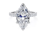 Goldsmiths Platinum 5.25cttw Marquise Cut Lab Grown Diamond Set Shoulder Solitaire Engagement Ring - Ring Size I