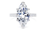Goldsmiths Platinum 5.25cttw Marquise Cut Lab Grown Diamond Set Shoulder Solitaire Engagement Ring - Ring Size I