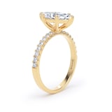 Goldsmiths 18ct Yellow Gold 2.20cttw Marquise Cut Lab Grown Diamond Set Shoulder Solitaire Engagement Ring - Ring Size S.5