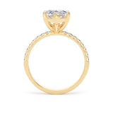 Goldsmiths 18ct Yellow Gold 3.25cttw Marquise Cut Lab Grown Diamond Set Shoulder Solitaire Engagement Ring - Ring Size W