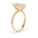Goldsmiths 18ct Yellow Gold 3.25cttw Marquise Cut Lab Grown Diamond Set Shoulder Solitaire Engagement Ring - Ring Size W