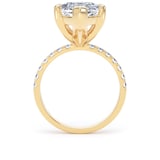 Goldsmiths 18ct Yellow Gold 7.25cttw Marquise Cut Lab Grown Diamond Set Shoulder Solitaire Engagement Ring - Ring Size R.5