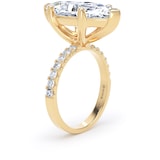 Goldsmiths 18ct Yellow Gold 7.25cttw Marquise Cut Lab Grown Diamond Set Shoulder Solitaire Engagement Ring - Ring Size R.5
