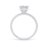 Goldsmiths 18ct White Gold 1.70cttw Marquise Cut Lab Grown Diamond Set Shoulder Solitaire Engagement Ring - Ring Size F