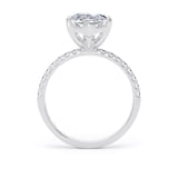 Goldsmiths 18ct White Gold 4.25cttw Marquise Cut Lab Grown Diamond Set Shoulder Solitaire Engagement Ring - Ring Size G.5